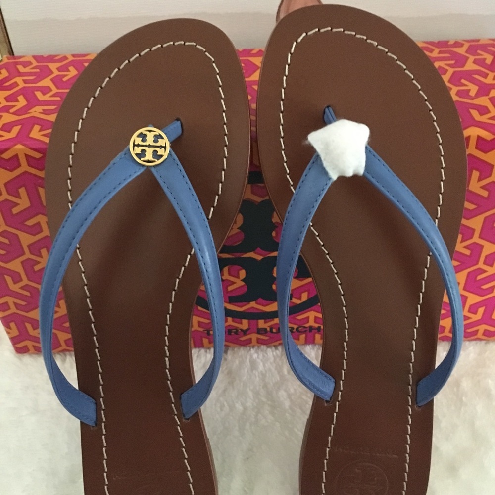 Tory Burch Chambray Terra Thong Veg Leather - Picture 3 of 7